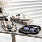 Ceramic Jewellery Dish Trinket Dish Jewelry Tray Cloud Shape Perfume Tray Rings/Earrings/Bracelets/Watch/Keys Tray for Valentine's Day//Mother's Day/Birthday Gift (Silver) - color: Silver