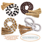 Boho Wood Decorative Beads & Tassel Garland Black - color: Black