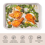 OXO Good Grips Non-Stick Pro Ceramic Coated Metal Bakeware Half Sheet Pan – Biscuit - color: Biscuit, size: Half Sheet Pan