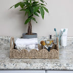 Household Essentials Seagrass Tray with Scalloped Edge, Natural - color: Natural Seagrass, size: 14" x 10" x 5"