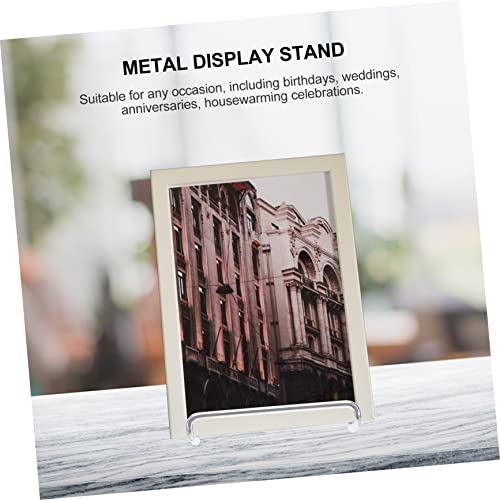 Alipis 2pcs Metal Display Stand for Photo Frames Magazines Home Decor Modern Minimalist Tabletop Ornament Metal Craftsmanship for Office Living Room Display
