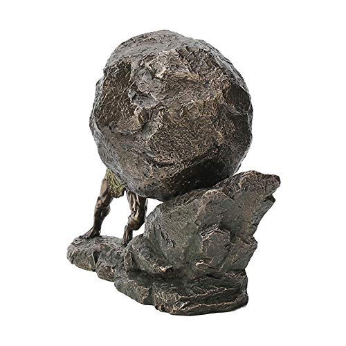 Veronese Design 8 1/8 Inch Sisyphus and The Eternal Boulder Cold Cast Resin Bronze Finish Statue Home Decor - color: Cold Cast Bronze Finish