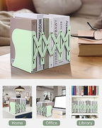 Honagu Adjustable Bookends, Metal Book Ends for Shelves Heavy Book, Desk Magazine File Organizer for Home, Office, Books, Papers, Extends up to 19 inches (Macaron Green) - color: Macaron Green