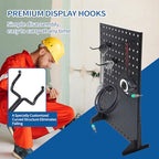2Pcs Metal Pegboard Display Stand with 24 Peg Hooks for Craft Shows & Fairs,Black Jewelry Retail Display Rack for Selling Accessories,Display Stands for Earring,Pin Stands,Retail Vendors(16*12inch)