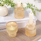 DARJEN 6 Pcs Gold Candlestick Holders - Glass Taper Candle Holders Tealight Votive Candle Holders for Table Centerpieces, Wedding, Dinner Party, Home, Gifts (Pack of 2) - color: Gold, size: 6Pcs (Pack of 2)