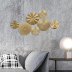 NUOBESTY 1 Set Metal Circle Wall Art Ornament Modern Golden Hanging Sculpture for Living Room Bedroom Bathroom Decoration