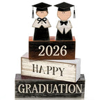 2026 Graduation Table Decorations Class of 2026 Senior Tiered Tray Decor Wooden Block Signs Farmhouse Congrats Grad Tabletop Party Centerpiece for Tables Wooden Sign for Home Decor - style: graduate