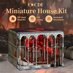 CCCDF Ember Castle DIY Book Nook Kit, 3D Wooden Puzzle Miniature Dollhouse Bookend with LED Light, Bookshelf Decor for Teens Adults - style: Ember Castle