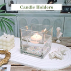 1 Pack Square Glass Vase 4" x 4" x 4", Clear Flower Vase for Centerpieces, Candle Holder for Wedding Party Events, Home Décor - size: 4inch