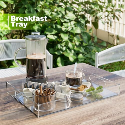 Serving Tray 12x16 Inch Decorative Clear Acrylic Serving Platter for Appetizers, Breakfast, Snacks – Perfect for Parties, Events, and Home Use, 1 Pack - size: 16x12 inch