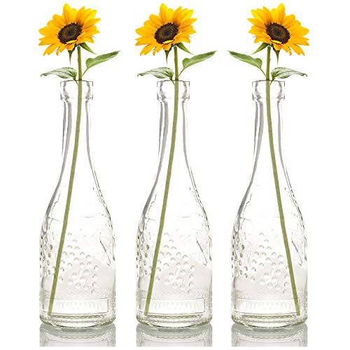 PaperLanternStore.com Stella Clear Vintage Glass Bottle Glassware Flower Vase - color: Stella - Clear, size: 1 Bottle
