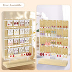 Earring Display Stand for Selling 4 Tier 20 Hooks Wood Earring Display Rack Holder for earings necklaces rings bracelets keychains (White) - color: White