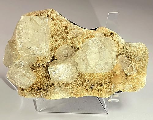 HQRP-Crystal 3-7/8" Acrylic Display Stand Pedestal for Crystal Heart / Slice/ Slab / Fossil and Other Collectible Stones - size: 3-7/8"