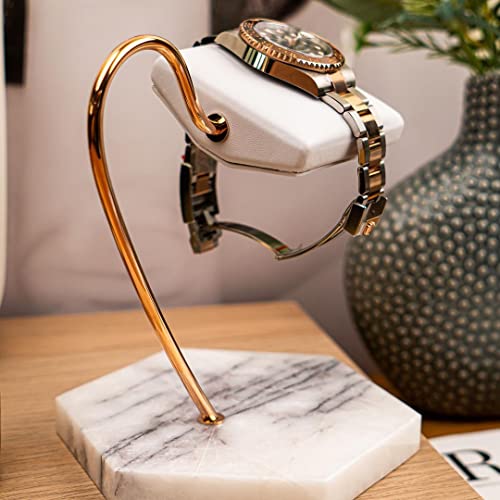 LYS&LYX Watch stand watch display stand watch holder watch Handcrafted watch holder (White/Rose/White) - color: white/rose/white