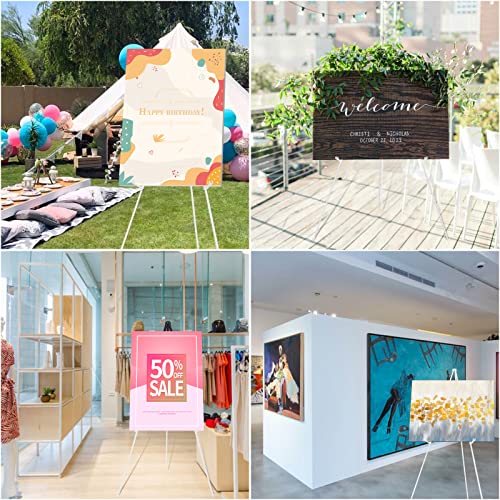 DANMO Easel Stand for Wedding Sign Poster 63'' Instant Display Floor Adjustable Metal Art Easel White