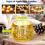 IMAGE Votive Gold Candle Holders, Elegant Glass Tea Light Holder for Weddings, Diwali, Home Decor, Shower, Party & Gift (6)