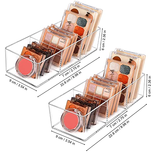 JessLab Acrylic Organizer, 2PK Cube Sections Makeup Organizer for Drawer, Makeup Organizer for Vanity, Countertop, Bathroom, Kitchen and Cabinet Storage(3+3 Compartment) - style: 3+3 Compartment