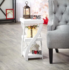 The Lakeside Collection Distressed Twisted Wood Accent Table - Distressed White - color: Distressed White