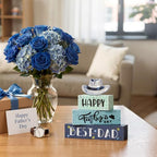 Smile Happy Father's Day Wooden Table Decor Best Dad & Cowboy Hat Desktop Signs Tabletop Decorations for Home Office Shelf - Gift for Dad, Husband, Grandpa - style: Father