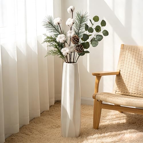 Ceramic Large Floor Vase, GDSZJLJ White 28" Tall Flower Vase Decorative Vases for Living Room Modern Home Decor Office Bedroom Kitchen Wedding House Décor, Gift for Wedding Housewarming - color: 5-stripes, size: Height-28 Inch