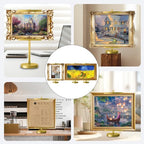 Photo Frame Tabletop Easel Stand-Heavy Duty Tabletop Display Easel, French Style Gold Easel Stand,Picture Frame Stand for Wedding/Art/Photos,Picture Easels (Gold, 28inch) - color: Gold, size: 28inch