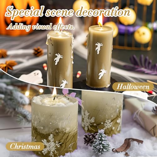 Sukh Nude Snow Pearled-Candles with Wicks - DIY Candle Sand,Pearled Sand Wax with Wicks,Pearled Wax,Refillable for Weddings,Partie,Halloween,Christmas,Thanksgiving - color: Nude