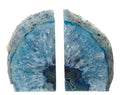 Agate Geode Bookends (Blue 2-3.5 lbs) Natural Stone Bookend for Holding Books, iPads, and Kindles - color: Blue, size: 2 - 3.5 lb