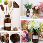 500ml Empty Amber Glass Vase Small Bud Vase Apothecary Jars Decorative Glass Bottles Tabletop with Creative Rope Design for Home Decor Centerpiece Wedding Party Wedding Rustic Home Table Decor