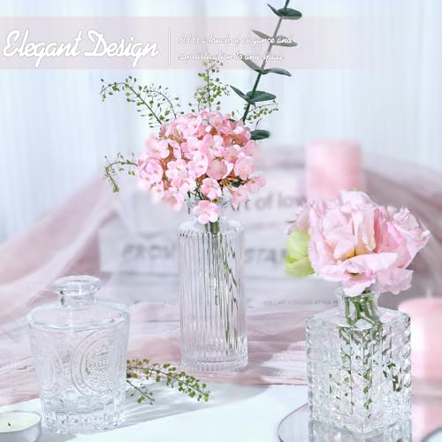TBWIND Glass Bud Vase Set of 24, Small Clear Flower Vases for Centerpieces in Bulk, Mini Vintage Vase for Wedding Decor, and Home Table Décor - color: 24pcs-clear