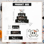 Smile 4 Pcs Wooden Blocks Signs, Happy Halloween Indoor Decorations, Skull Farm Decor Spooky Rustic for Home Table Shelf and Kitchen - style: Skull