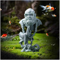 livelyfish Meditating Buddha Statue Fish Tank Zen Buddha Statues Sandstone Thinker Figurines for Aquarium Garden Home Decorations, Gift (E-S) - size: E-S