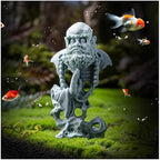 livelyfish Meditating Buddha Statue Fish Tank Zen Buddha Statues Sandstone Thinker Figurines for Aquarium Garden Home Decorations, Gift (E-S) - size: E-S