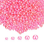 PATIKIL 1000 Pcs No Hole Pearls, 3mm 4mm 5mm 6mm 8mm Mini Round Faux Pearl for Art Crafts Jewelry Making Nail Vase Filler Birthday Wedding Party, Pink - color: Pink