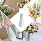 7 inch Modern Minimalist White Ceramic Vase Small Table Single Stem Vase for Home and Office Desk Decor Centerpiece