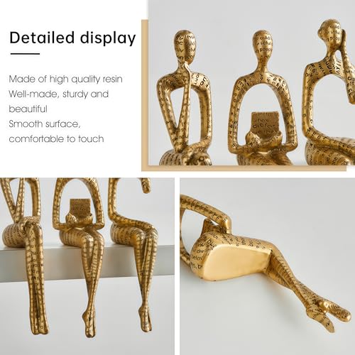 XINXUAN Letter - Gold Statue Home Decor - Modern Bookshelf & Desk Decor - 3 Piece Set - color: Letter - Gold