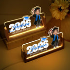 Custom Name Plate for Desk, Personalized Light Up Acrylic Desk Name Plate, Personalized Graduation Gifts 2026 for Him Her, Class of 2026 Graduate Gift, High School College Grad Gift (Design17-Graduation Boy) - color: Design17-Graduation Boy