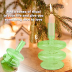Clear Taper Candle Holders Glass Candle Stick Holder Modern Candle Holders for Tapered Candlesticks Wedding Reception Centerpieces Christmas（Dark Green） - color: Color 5