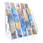 Acrylic Bookmark Display Stand, Portable Sticker Holder for Vendor Events Retail, 4 Tier Clear Display Shelf Rack for Greeting Card, Postcards, Brochures