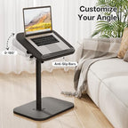 TV Tray Table, Adjustable Height, Flip-Top, Snack Side Table with 360° Swivel and 180° Tilt, C Shaped End Table for Couch, Sofa, Bed, Recliner, Black - color: Black