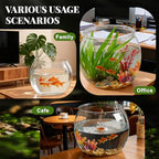 Geelin 0.8 Gallon Plastic Fish Tank Large Bowl Shatterproof with Crystal Clear Clarity for Terrarium, Flower Vase Centerpiece Gift for Fish Lovers (Round) - size: 0.8 Gallon, style: Round