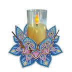 DIY Diamond Art Painting Candlestick Holders 5.71in Mandala Flower Shape Desk Candle Tray Tabletop Ornaments for Wedding Ramadan Party Home Table Centerpiece-Mandala07 - color: Mandala07