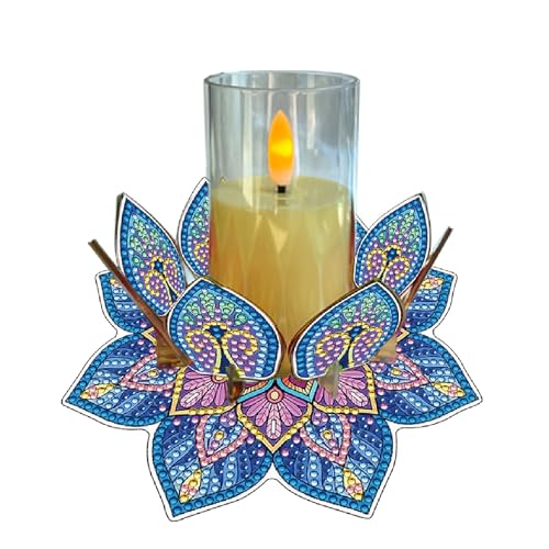 5D DIY Diamond Art Painting PVC Flower Candle Holders Tealight/Tea Light/Votive Candle Holder, for Table Centerpiece Home Décor Party Wedding Dinning-Flower-7 - color: Flower-7