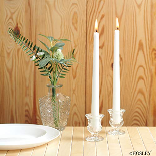 Hosley Set of 24 Glass Taper Candle Holders – Clear Candlestick Holder Set for Weddings, Table Centerpieces, Dinner & Home Décor (2.5” H) - size: 2.5" High