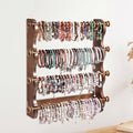 4 Tier Wooden Bracelet Holder Wall-Mounted, Bangle Watch Necklace Display Storage Antique Bracelet Display Jewelry Holder Display Organizer, Brown 4 Tier Wooden Bracelet Holder - style: 4 Tier Wall Monuted