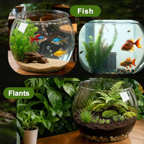 Geelin 3 Gallon Plastic Fish Tank Large Bowl Shatterproof with Crystal Clear Clarity for Terrarium, Flower Vase Centerpiece Gift for Fish Lovers (Round) - size: 3 Gallon, style: Round