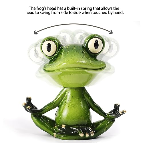 Frog Figurines Ornaments -Resin Shake Head Frog Statues-Adorable Frog Sculpture Perfect for Home Decor or Gift