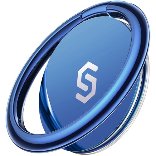 Syncwire Adhesive Phone Ring Holder Stand, 360° Rotation Cell Phone Finger Ring Kickstand, Polished Metal Phone Grip for Smartphones-Deep Sea Titanium Blue - color: Deep Sea Titanium Blue, size: 1 Pack