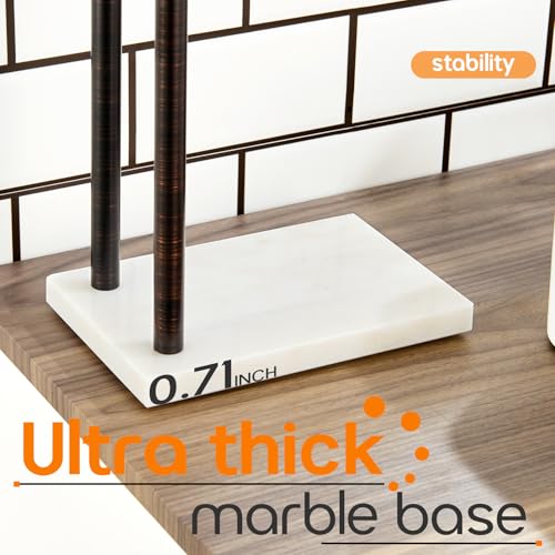Stand Towel Holder for Bathroom Vanity Countertop 2-Tier Towel Racks Freestanding with Thicken Marble Base, Oil Rubbed Bronze Stainless Steel AN7003ORB - color: Oil Rubbed Bronze, size: 2-Bar
