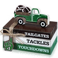 Briwooody 5 Pcs Football Decoration Football Tiered Tray Decor Mini Faux Ball Wooden Book Stack Set Sport Party Decorations Decorative Book Sign for Home Locker Room Table Shelf Desk - style: Football