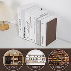 Metal Book Ends Bookend for Shelves Book Holder - color: Brown